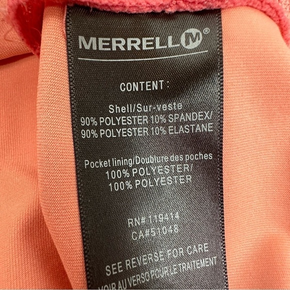 Merrell Women's size Small Orange Print Opti Wick Zip Up Hooded Jacket - Picture 11 of 11